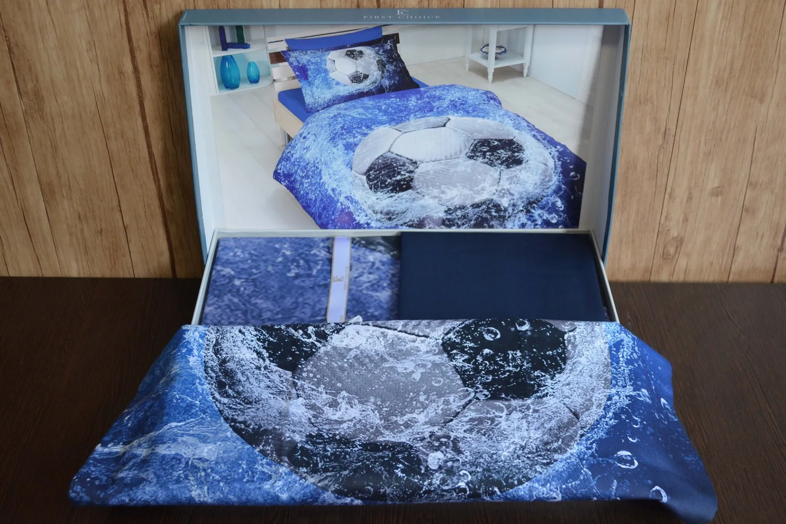 Постільна білизна 3D Satin 160 × 220 см (полуторний) Football від First Choice - Зображення 5