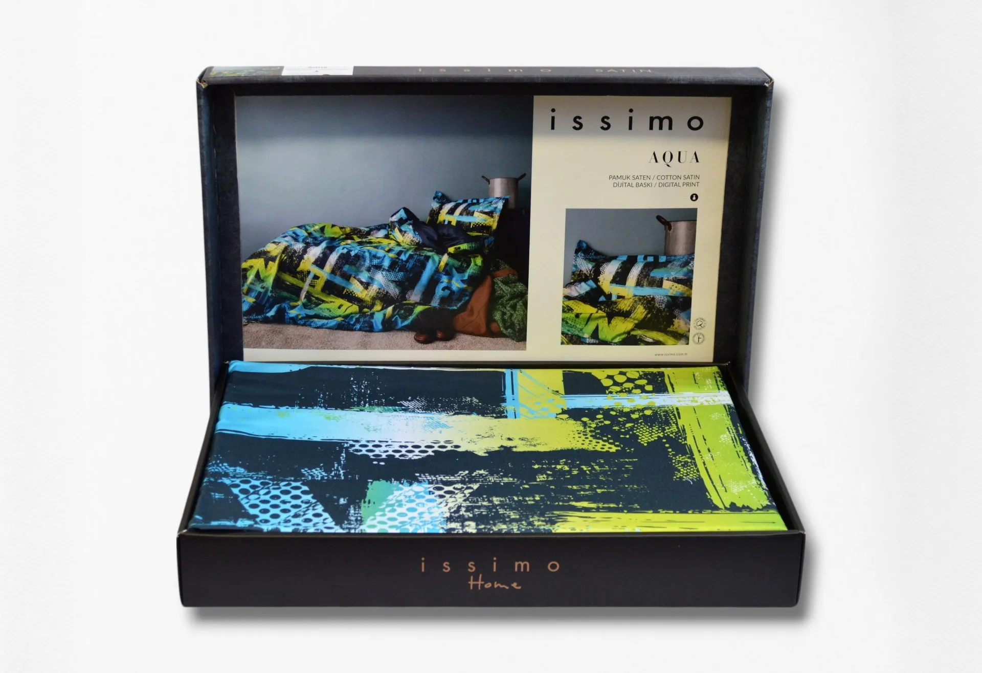 Комплект постільної білизни Digital Satin 160 × 220 см Aqua від Issimo - Зображення 8