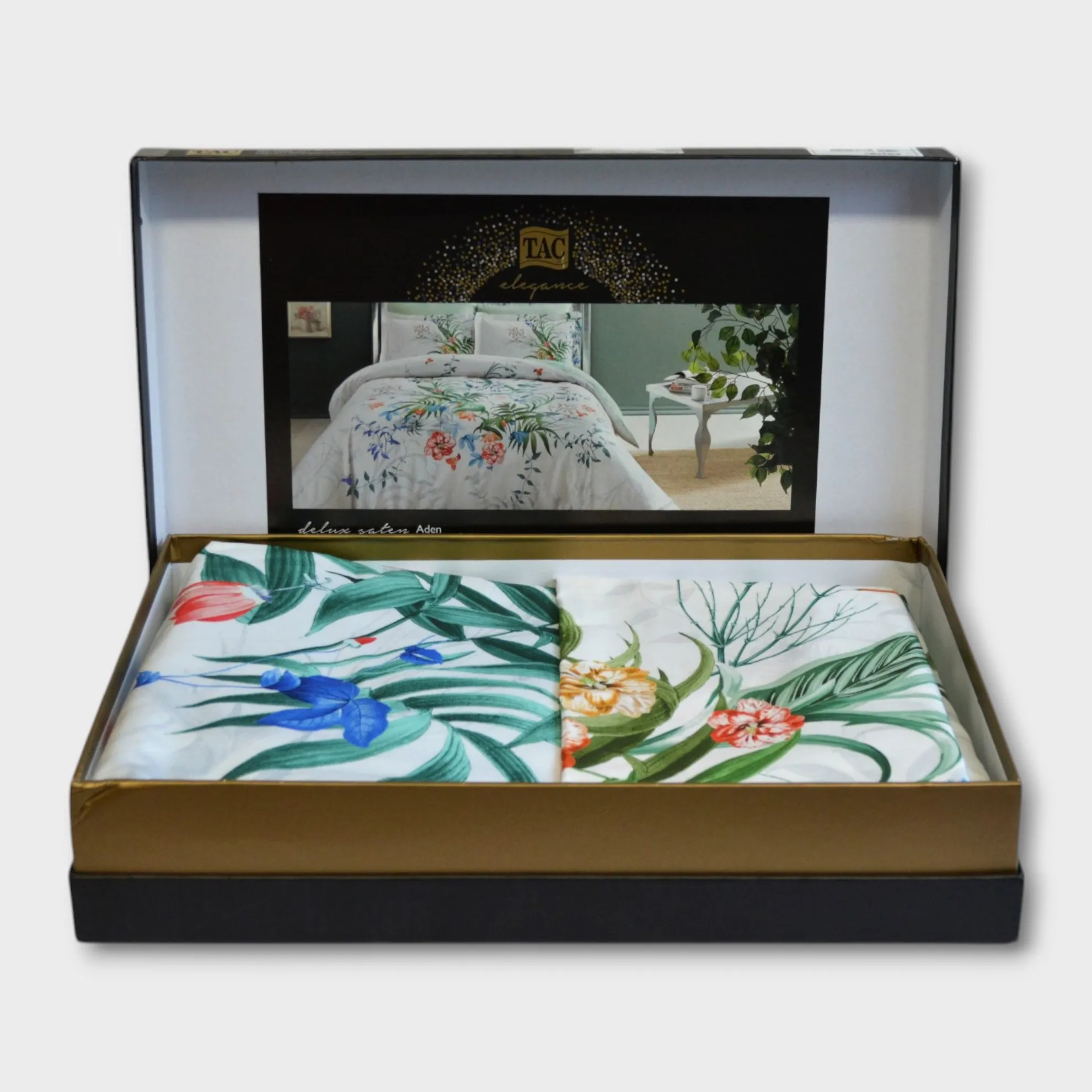 Постільна білизна Satin Deluxe 200 × 220 см (євро) Aden Yesil від TAC - Зображення 2
