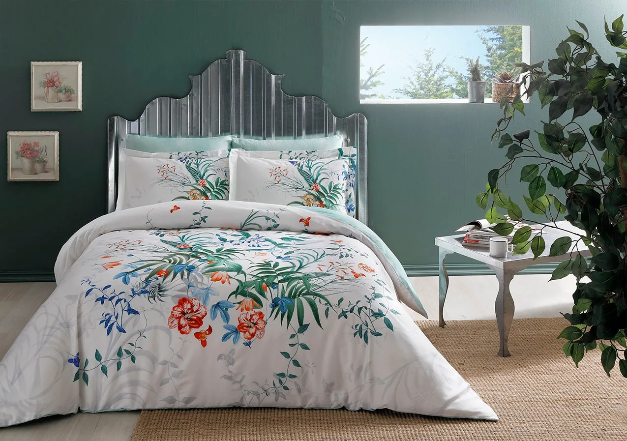 Постільна білизна Satin Deluxe 200 × 220 см (євро) Aden Yesil від TAC