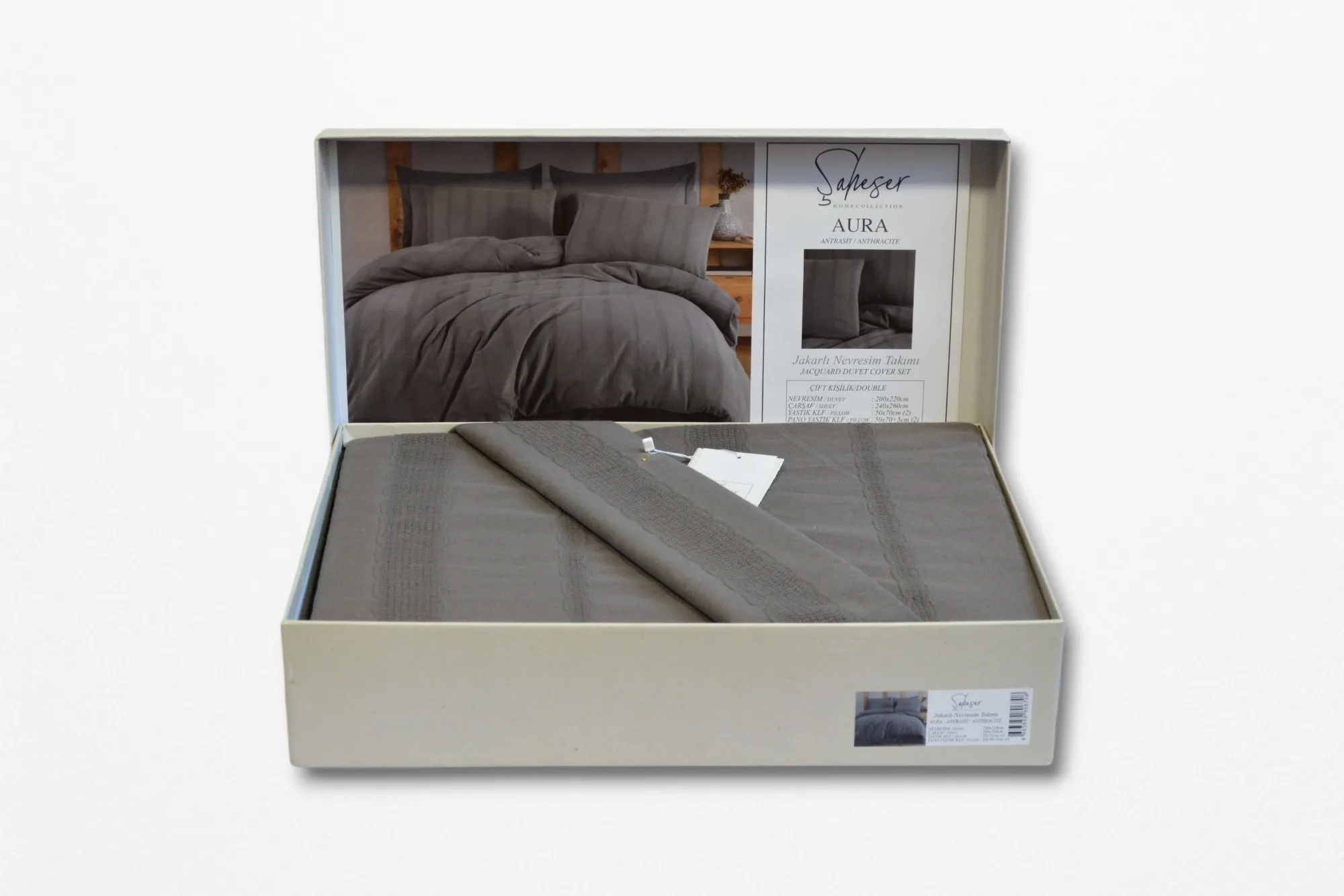 Постільна білизна Muslin 200 × 220 см (євро) Aura Antrasit від Saheser - Зображення 5