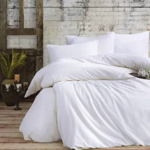 Постільна білизна Stripe Satin 200 × 220 см (євро) Beyaz від Charlotte