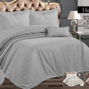Покривало з бахромою Bianca 240 × 260 см (євро) Сірий від Kayra