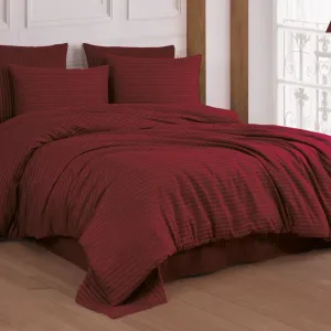 Постільна білизна Stripe Satin 200 × 220 см (євро) Bordo від Cotton Shine