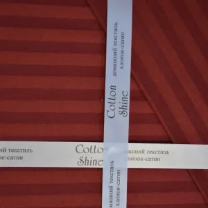 Alternative view of Постільна білизна Stripe Satin 200 × 220 см (євро) Bordo від Cotton Shine