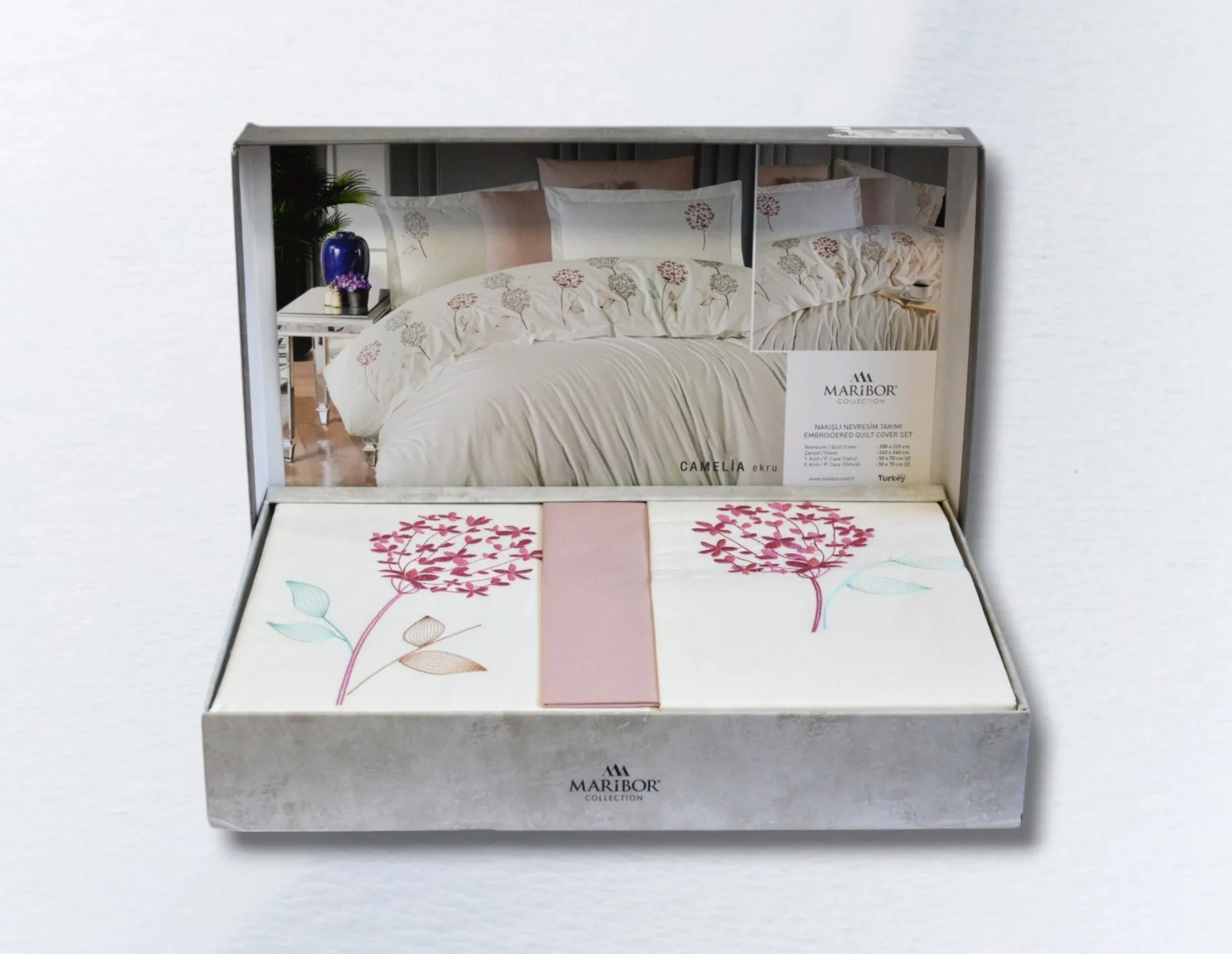 Постільна білизна Poplin 200 × 220 см (євро) Camelia Ekru від Maribor - Зображення 5