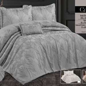 Покривало з бахромою Carina 240 × 260 см (євро) Сірий від Kayra
