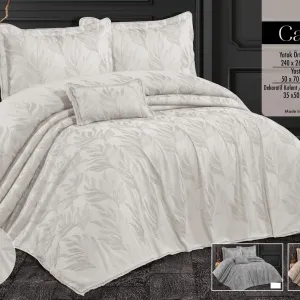 Покривало з бахромою Carina 240 × 260 см (євро) Кремовий від Kayra