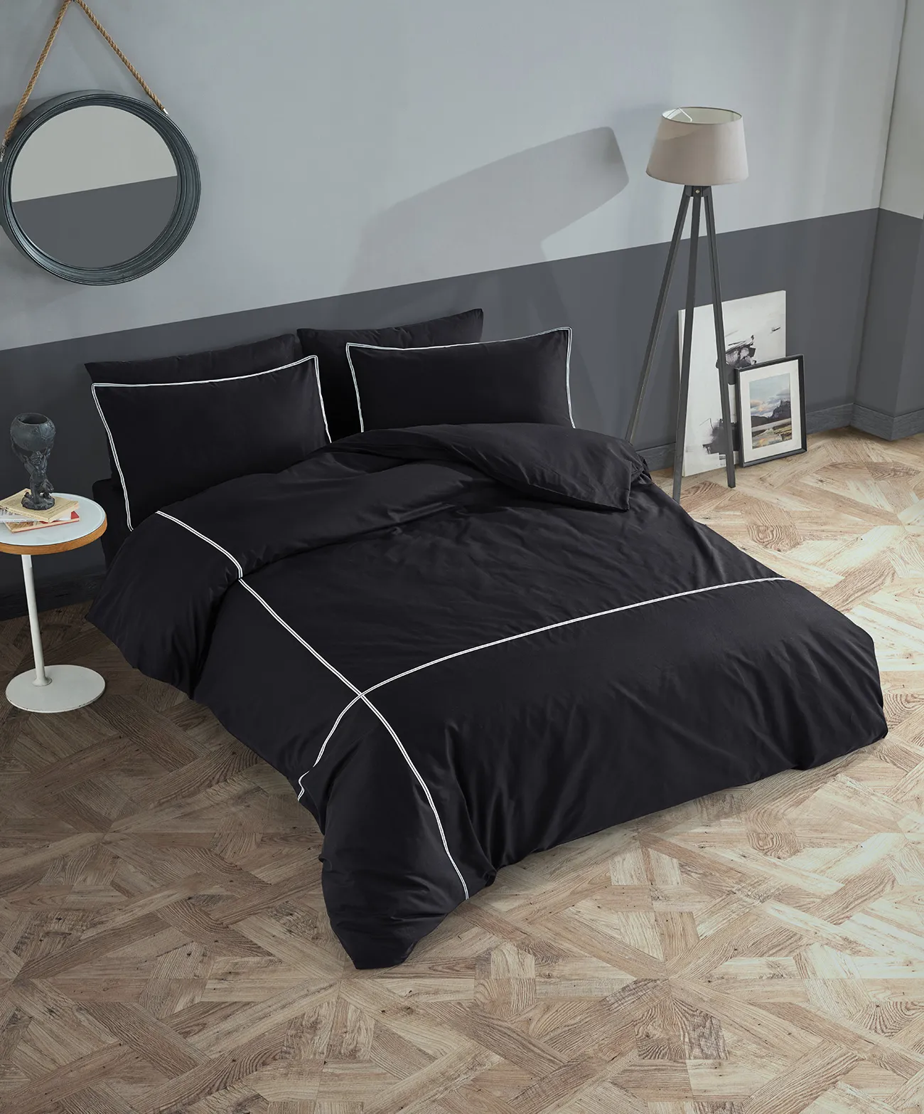 Постільна білизна Ranforce Prima 200 × 220 см (євро) Carven Black від Turkiz