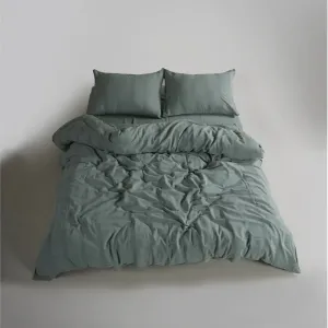 Постільна білизна Stonewashed 200 × 220 см (євро) Cassandra Natural Green від Limasso