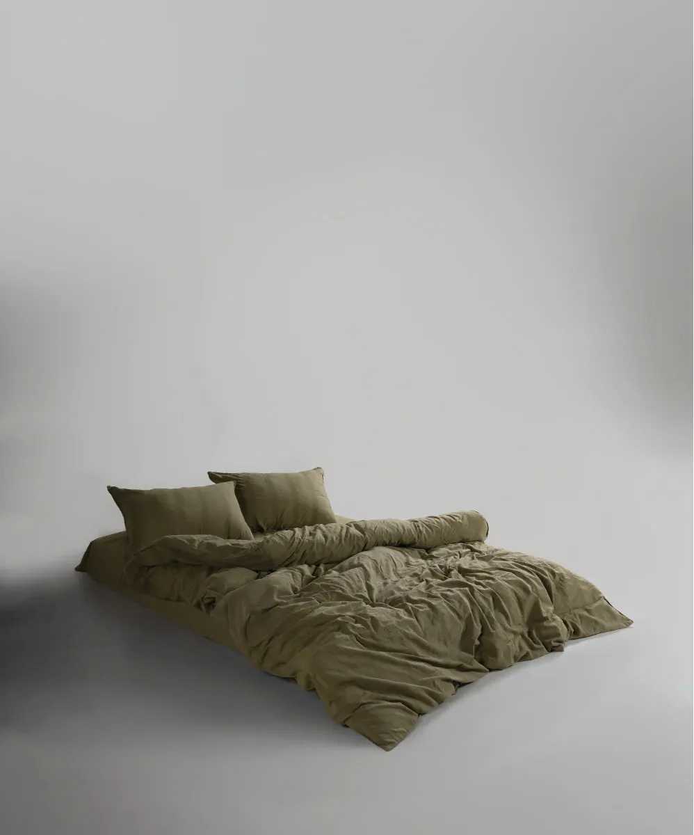 Постільна білизна Stonewashed 200 × 220 см (євро) Cassandra Olive від Limasso - Зображення 2