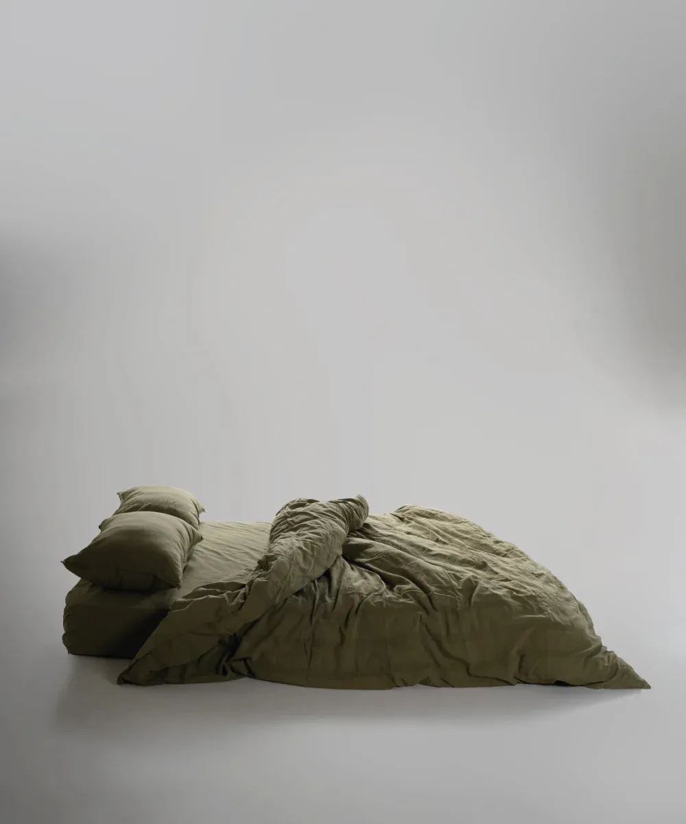 Постільна білизна Stonewashed 200 × 220 см (євро) Cassandra Olive від Limasso - Зображення 3