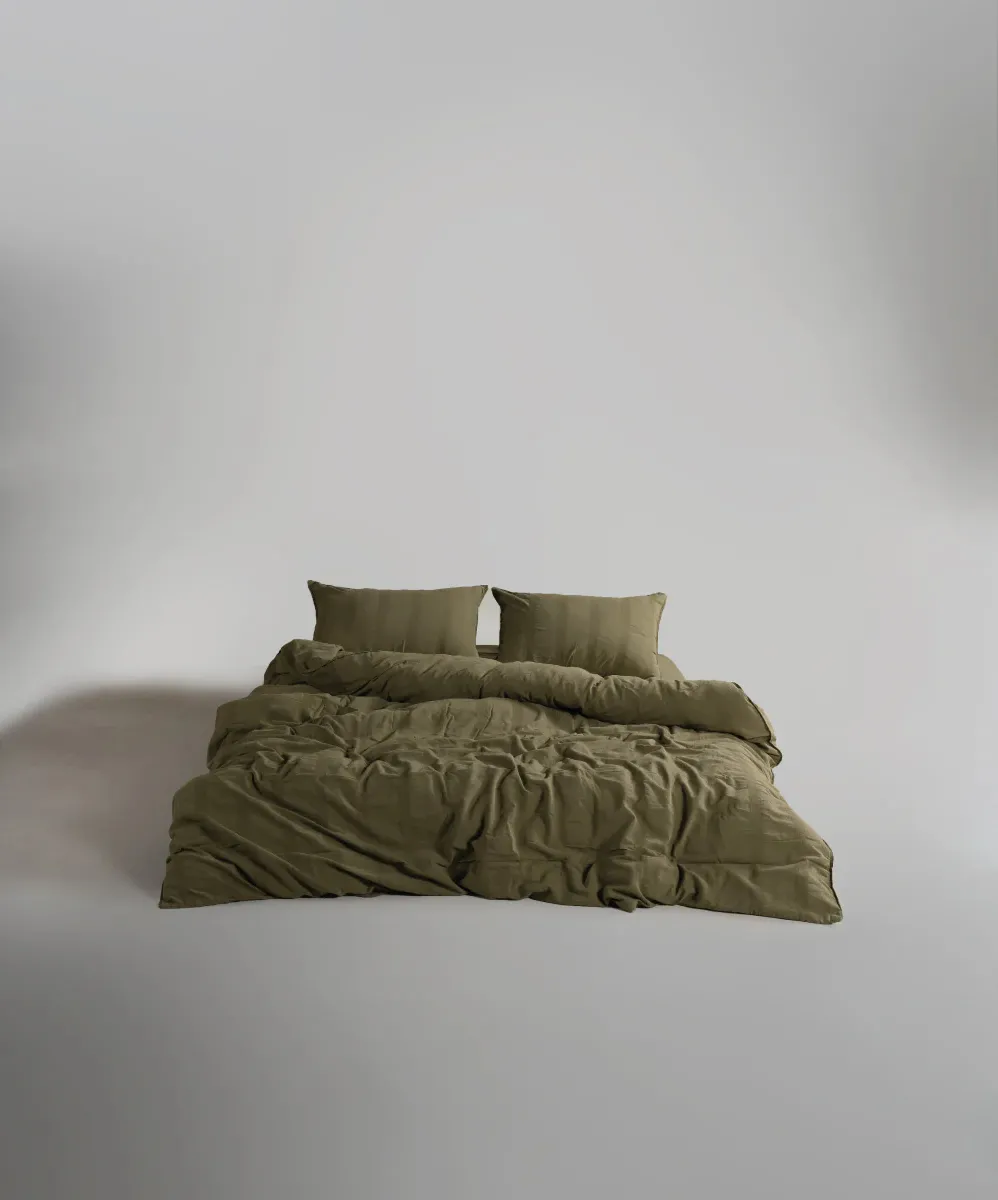 Постільна білизна Stonewashed 200 × 220 см (євро) Cassandra Olive від Limasso - Зображення 4