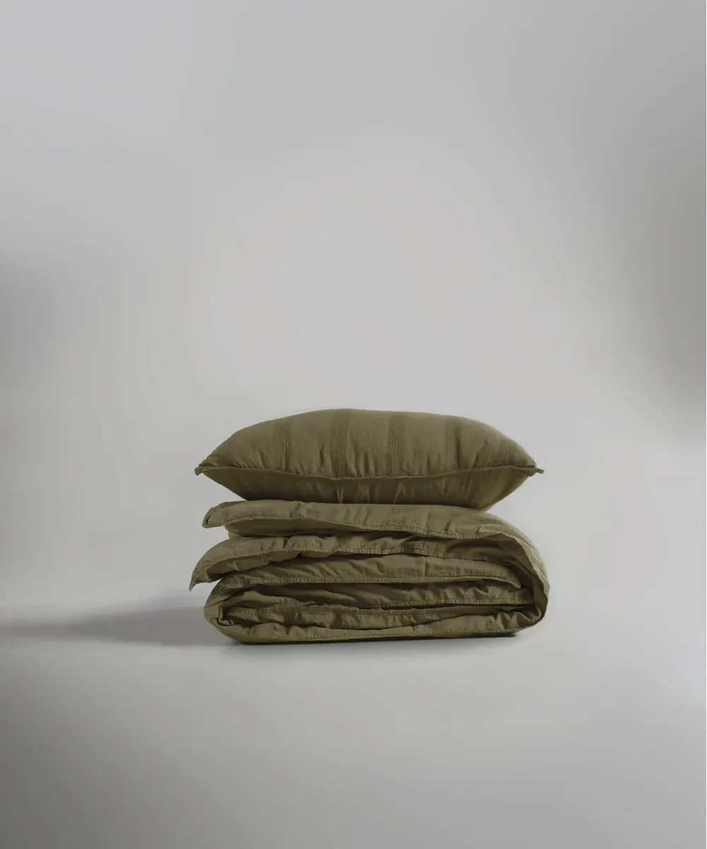 Постільна білизна Stonewashed 200 × 220 см (євро) Cassandra Olive від Limasso - Зображення 5