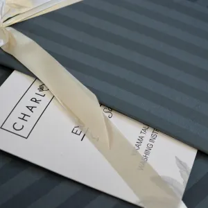 Alternative view of Постільна білизна Stripe Satin 200 × 220 см (євро) Antrasit від Charlotte