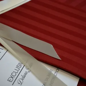 Alternative view of Постільна білизна Stripe Satin 200 × 220 см (євро), простирадло 180х200+30 см Bordo від Charlotte