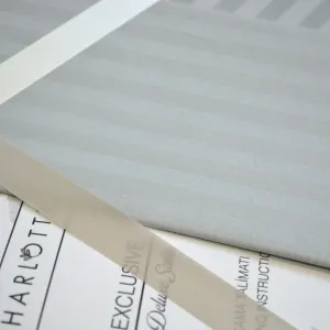 Alternative view of Постільна білизна Stripe Satin 200 × 220 см (євро), простирадло 180х200+30 см Silver від Charlotte