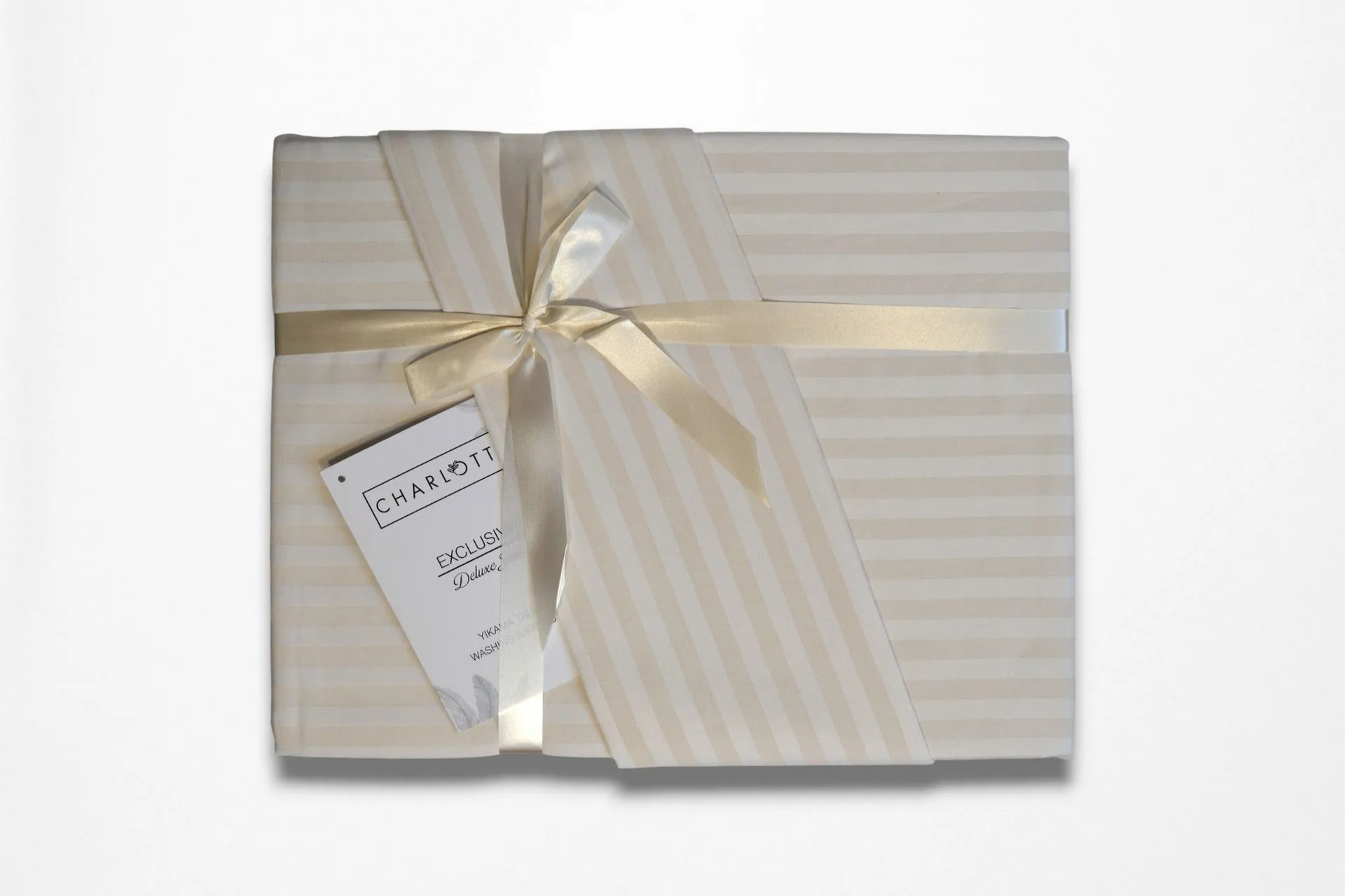 Постільна білизна Stripe Satin 200 × 220 см (євро) Stone від Charlotte - Зображення 3