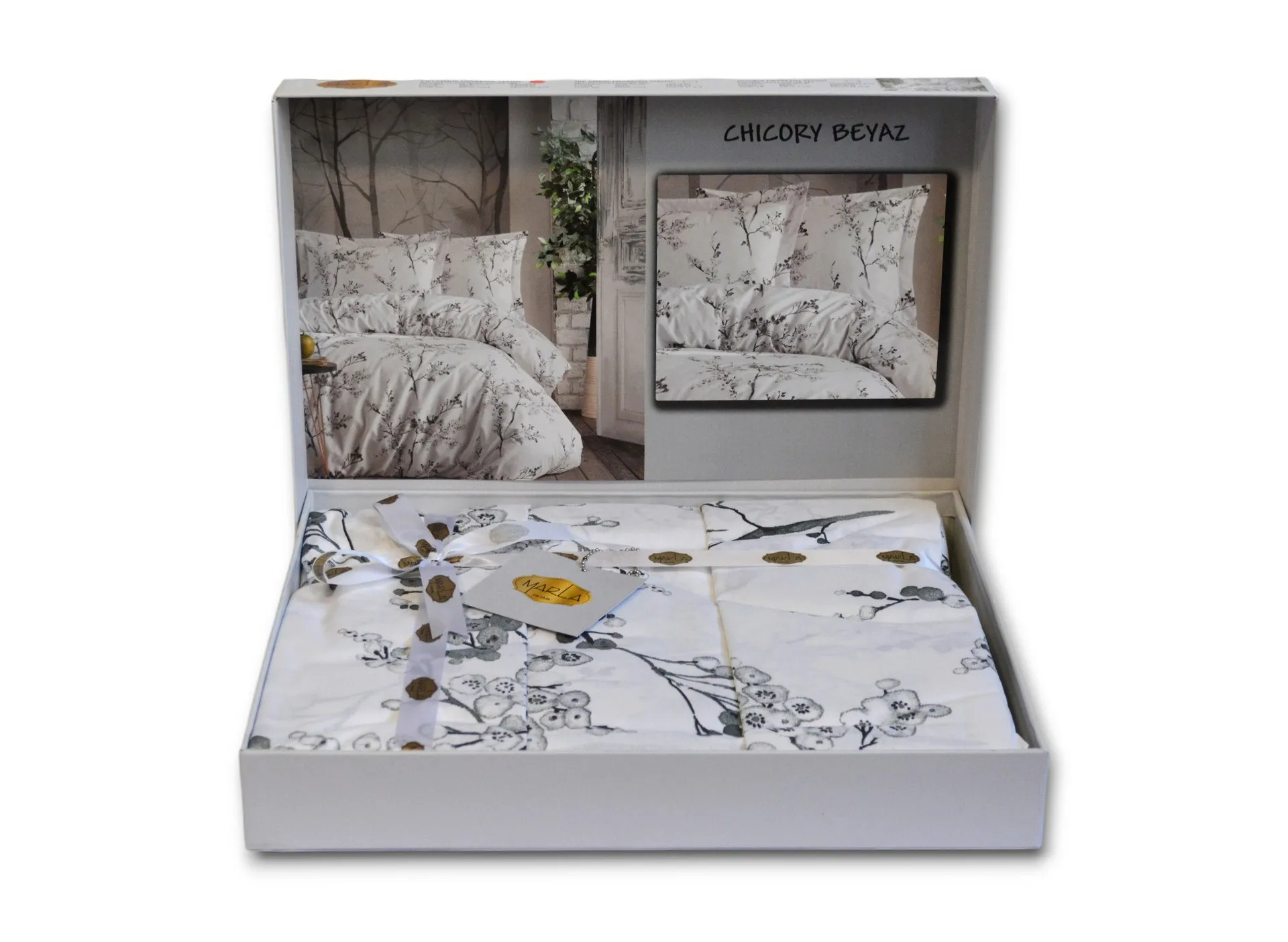 Постільна білизна Ranforse 200 × 220 см (євро) Chircory Beyaz від Marla - Зображення 4