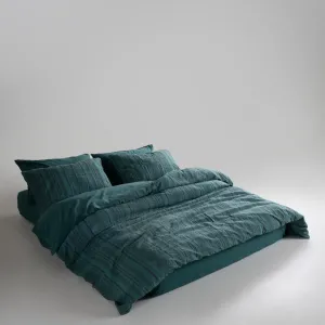 Alternative view of Постільна білизна Stonewashed 200 × 220 см (євро) Coastal Trio Dark Green від Limasso