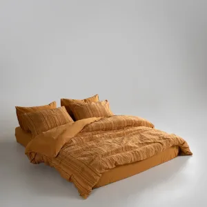 Alternative view of Постільна білизна Stonewashed 200 × 220 см (євро) Coastal Trio Mustard від Limasso