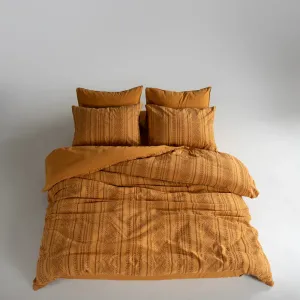 Постільна білизна Stonewashed 200 × 220 см (євро) Coastal Trio Mustard від Limasso