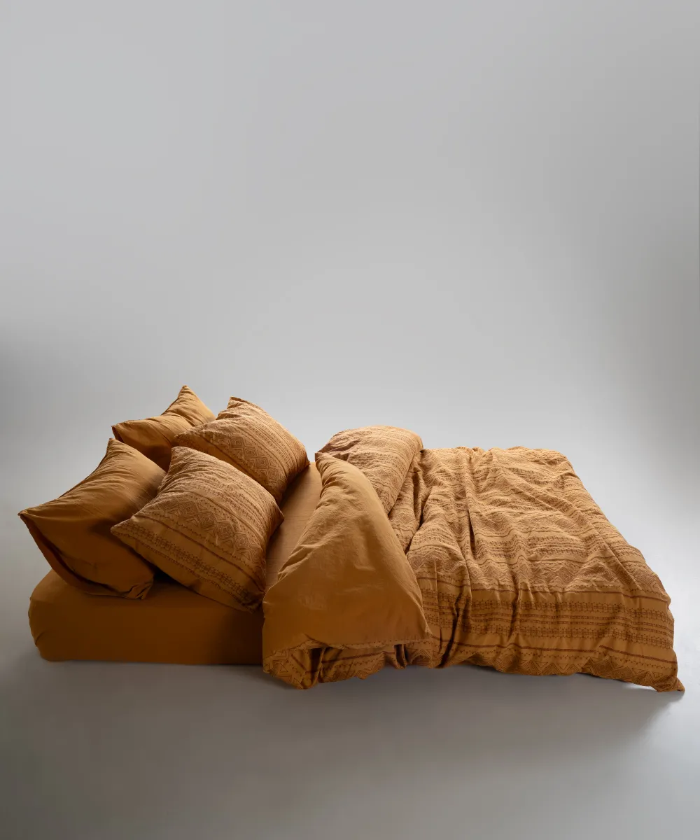Постільна білизна Stonewashed 200 × 220 см (євро) Coastal Trio Mustard від Limasso - Зображення 3