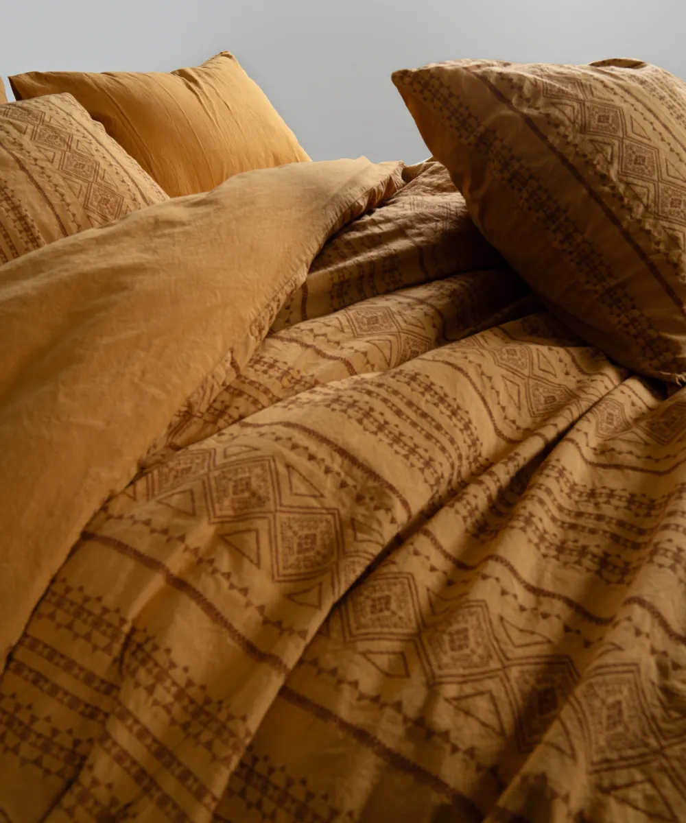 Постільна білизна Stonewashed 200 × 220 см (євро) Coastal Trio Mustard від Limasso - Зображення 8