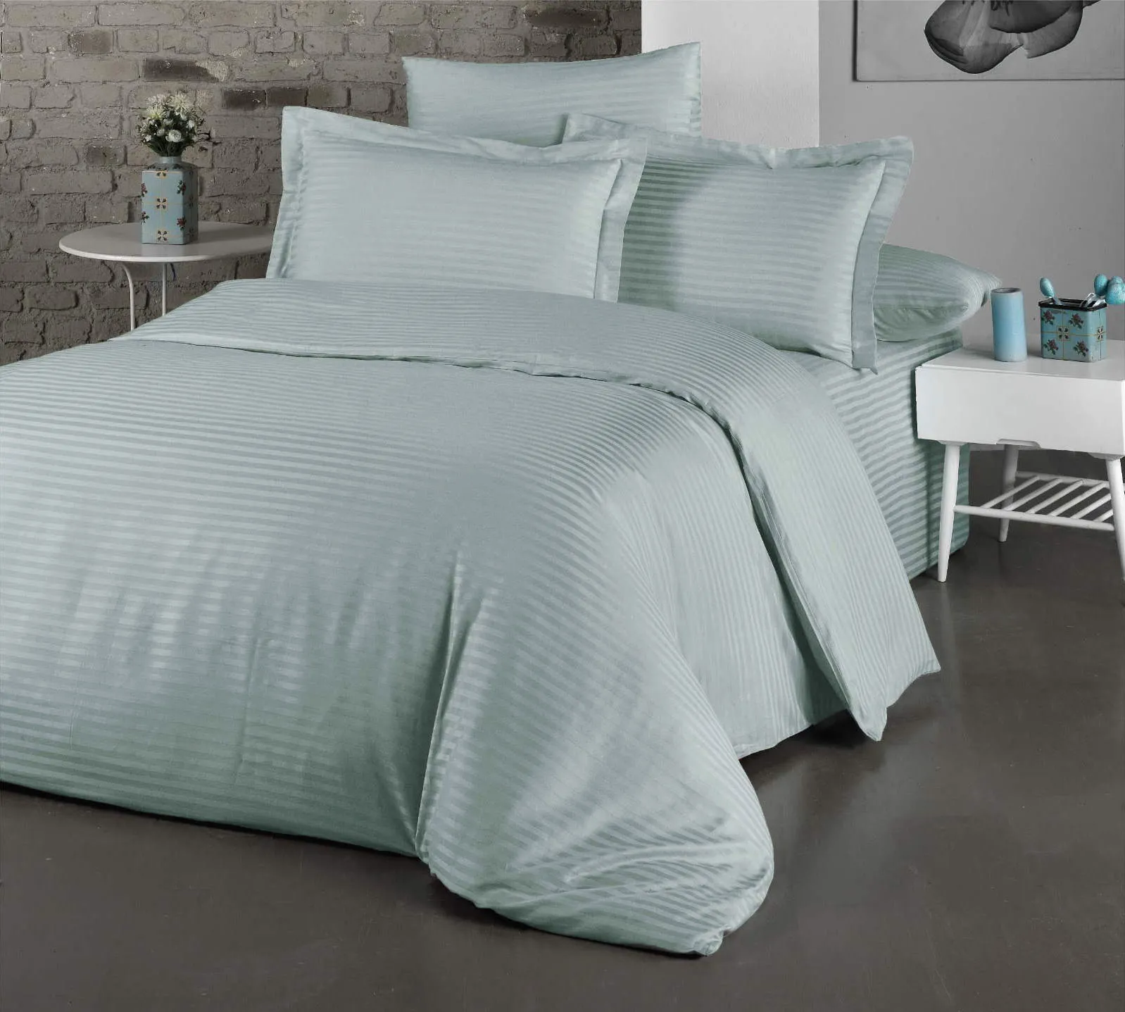 Постільна білизна Stripe Satin 200 × 220 см (євро) A.Gri від Cotton Shine