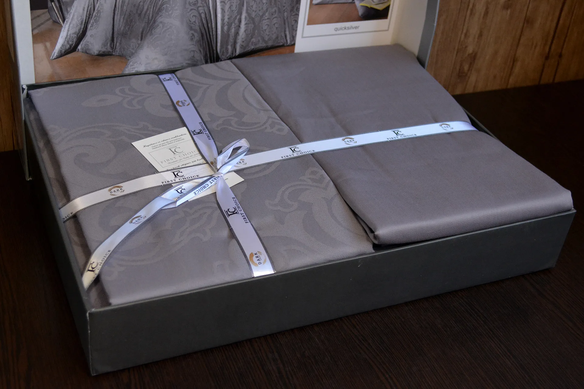 Постільна білизна Jacquard Satin DARK 200 × 220 см (євро) Sofya Quicksilver від First Choice - Зображення 4