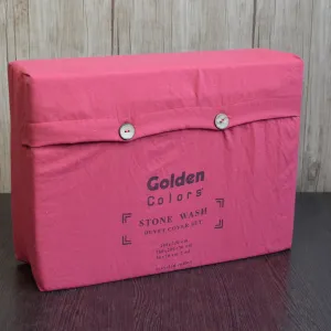 Alternative view of Постільна білизна Stonewashed 200 × 220 см (євро) Red (перероблена бавовна) від Golden Colors