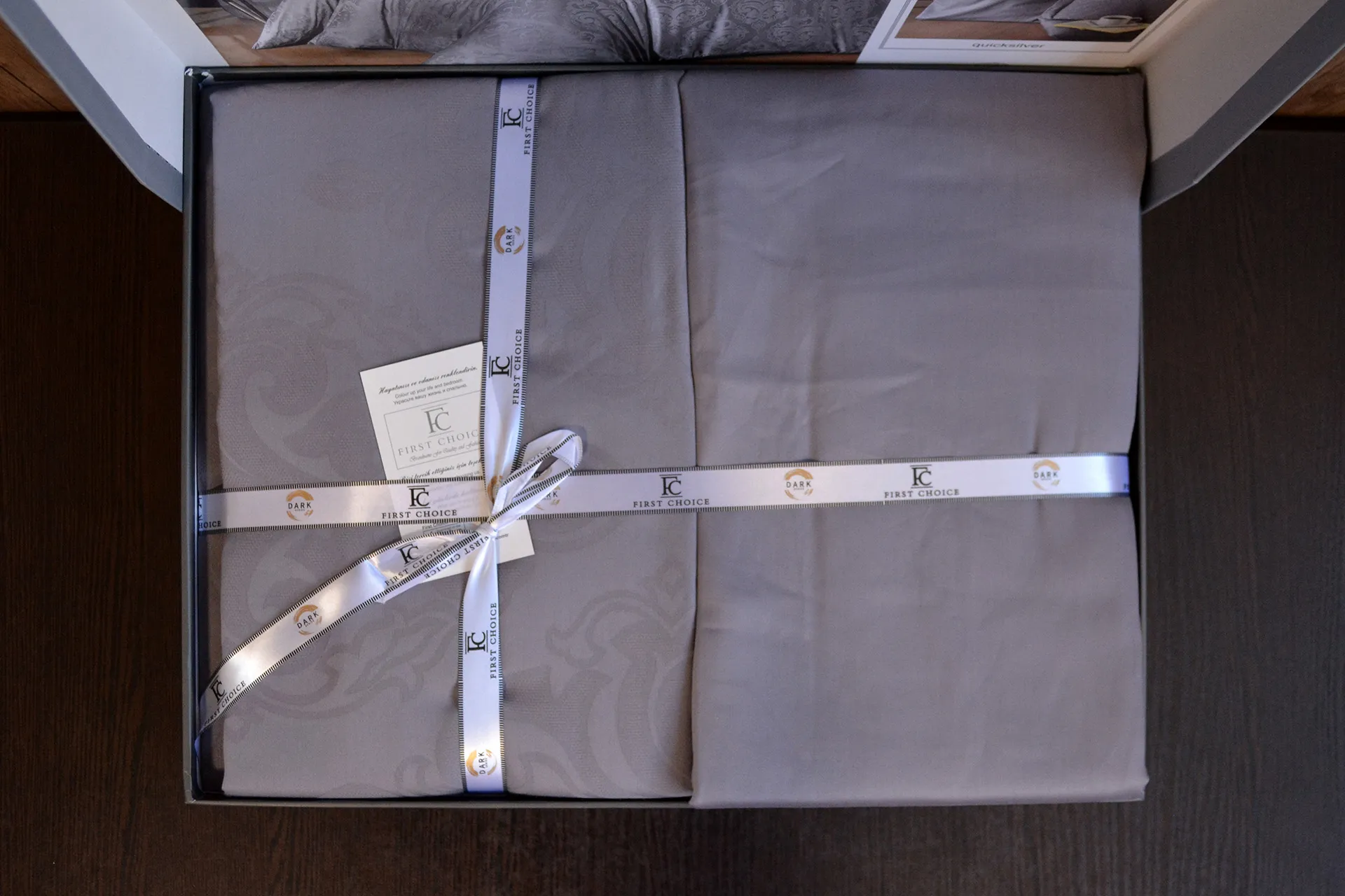 Постільна білизна Jacquard Satin DARK 200 × 220 см (євро) Sofya Quicksilver від First Choice - Зображення 6