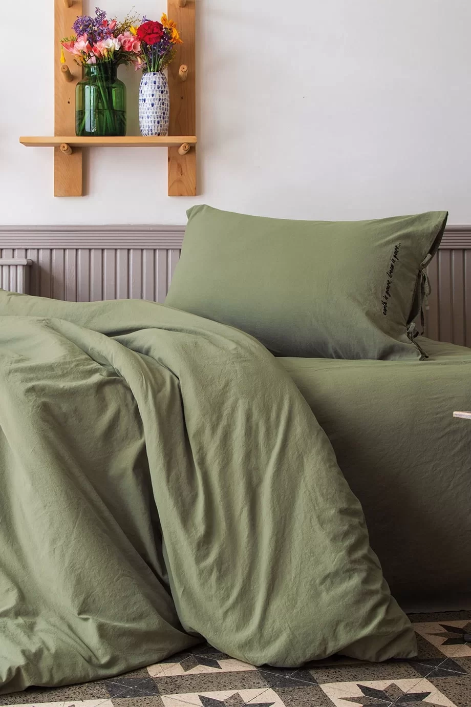 Постільна білизна Dreamers Poplin 160 × 220 см Khaki від Issimo