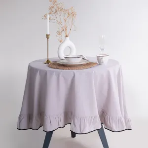Кругла скатертина з вареної бавовни Exclusive Essualte Ø 160 см Opal Grey від Limasso