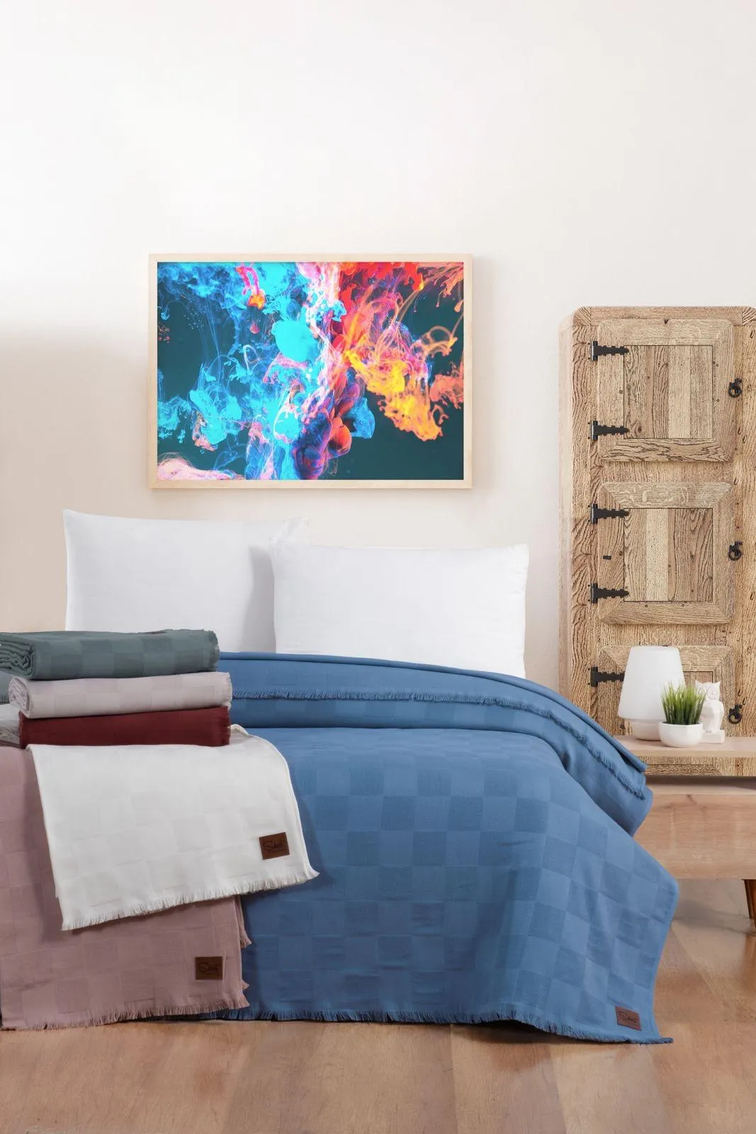 Вафельне покривало Elegan 210 × 240 см Пудровий від Sikel - Зображення 5