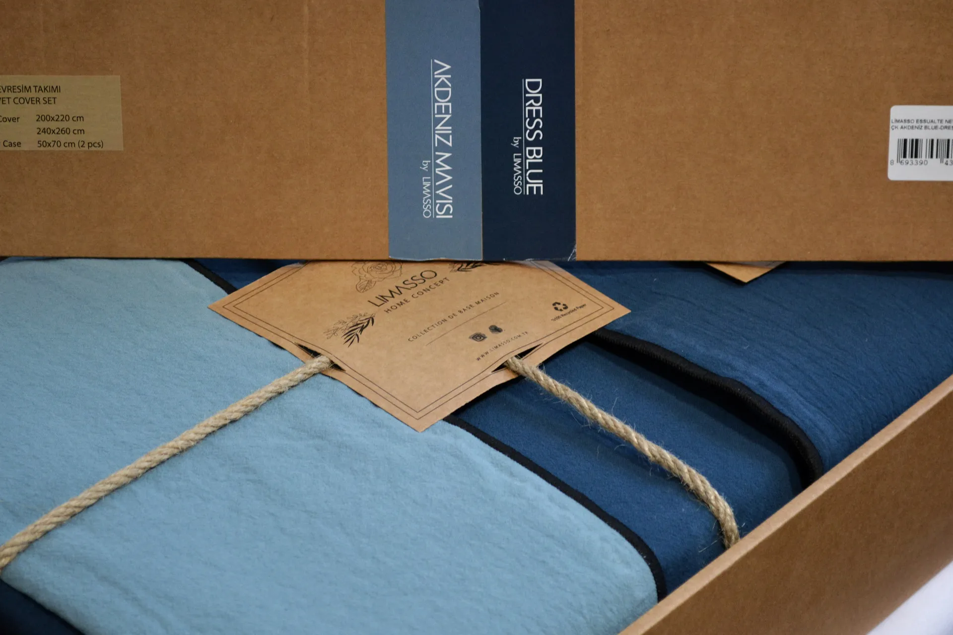 Постільна білизна Stonewashed Essualte 200 × 220 см (євро) Akdeniz Mavisi-Dress Blue від Limasso - Зображення 8