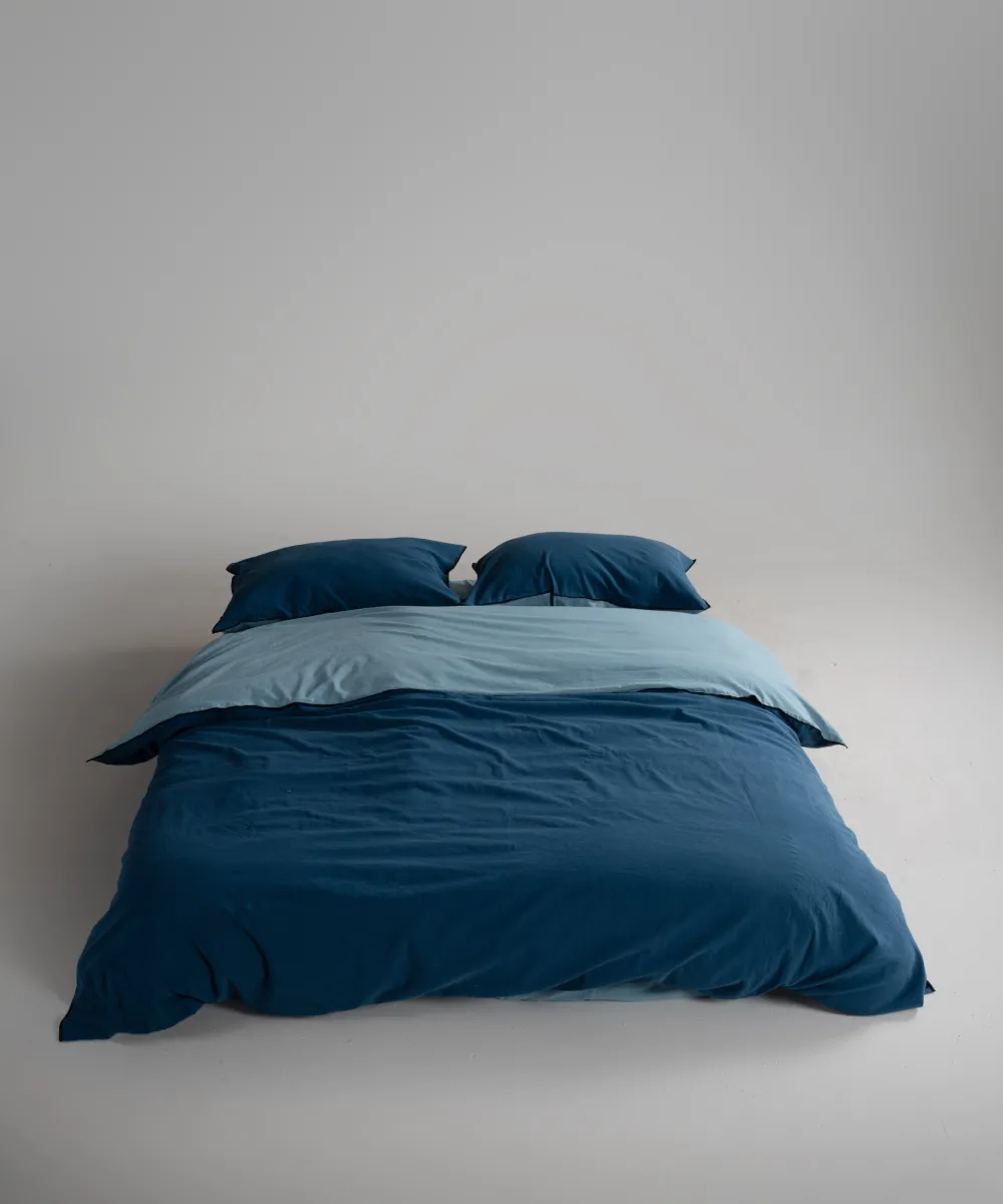 Постільна білизна Stonewashed Essualte 200 × 220 см (євро) Akdeniz Mavisi-Dress Blue від Limasso - Зображення 2