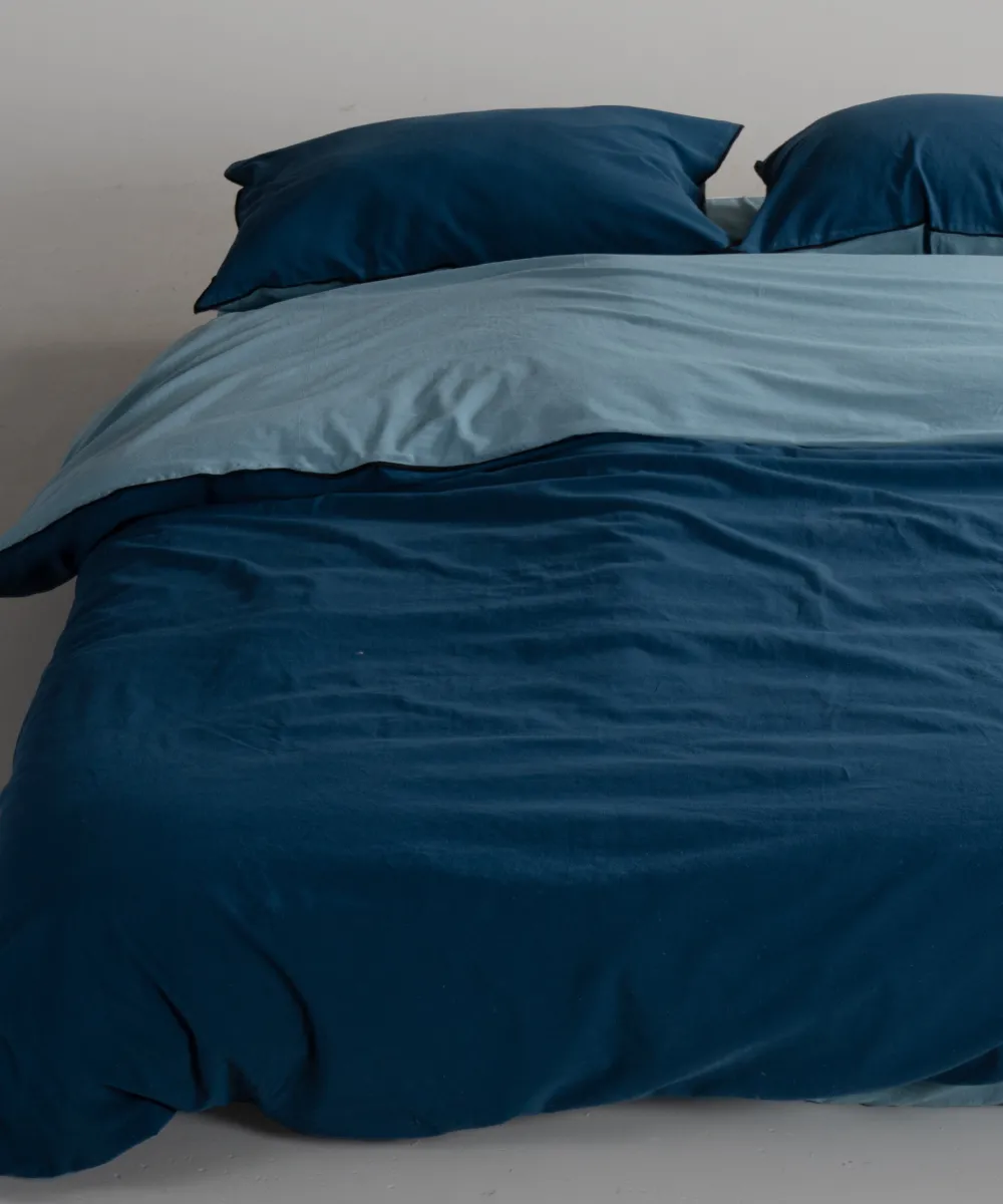 Постільна білизна Stonewashed Essualte 200 × 220 см (євро) Akdeniz Mavisi-Dress Blue від Limasso - Зображення 4