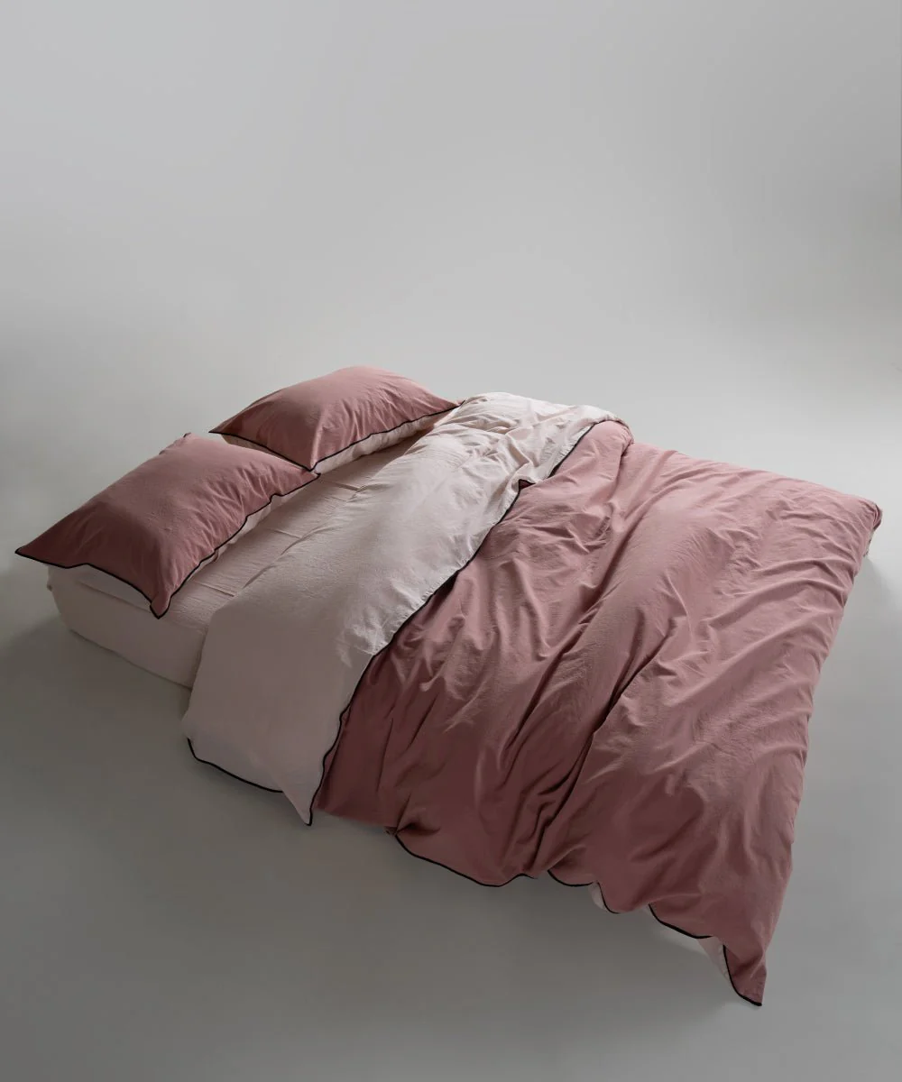 Постільна білизна Stonewashed Essualte 200 × 220 см (євро) Pristine – Old Rose від Limasso