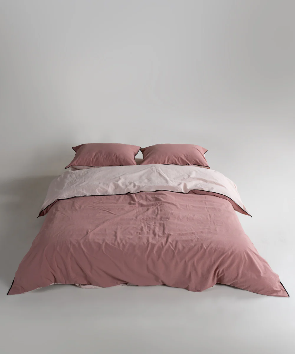 Постільна білизна Stonewashed Essualte 200 × 220 см (євро) Pristine – Old Rose від Limasso - Зображення 3