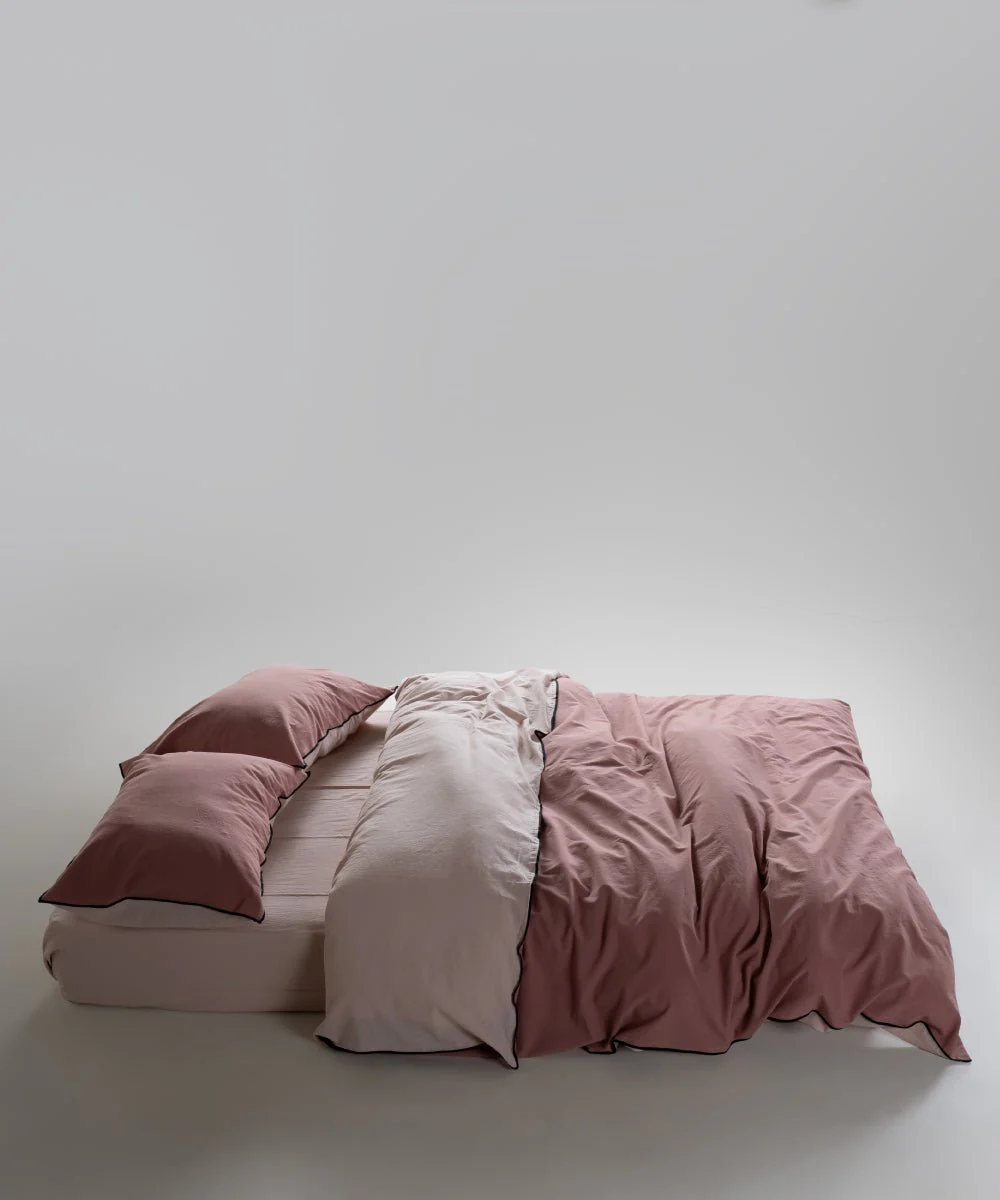 Постільна білизна Stonewashed Essualte 200 × 220 см (євро) Pristine – Old Rose від Limasso - Зображення 4