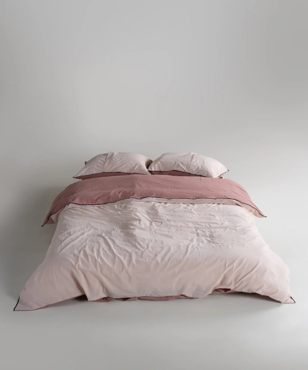 Постільна білизна Stonewashed Essualte 200 × 220 см (євро) Pristine – Old Rose від Limasso - Зображення 2