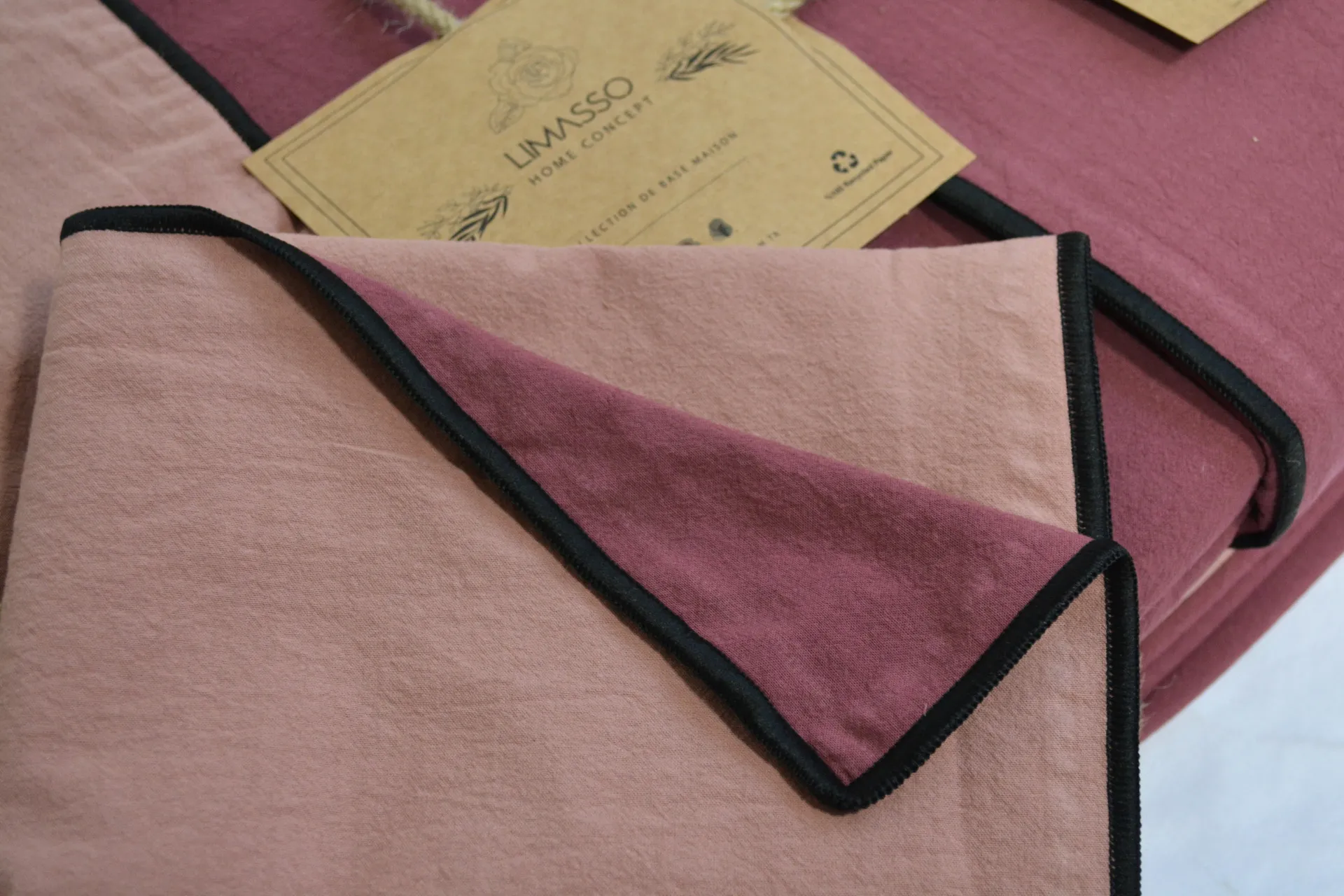 Постільна білизна Stonewashed Essualte 200 × 220 см (євро) Old Rose-Raspberry від Limasso - Зображення 6