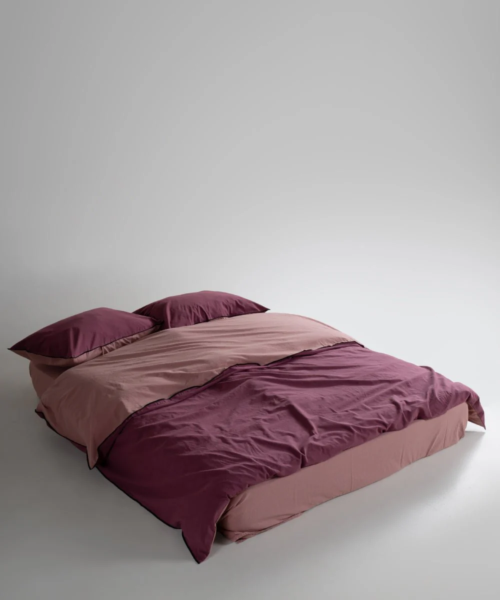 Постільна білизна Stonewashed Essualte 200 × 220 см (євро) Old Rose-Raspberry від Limasso