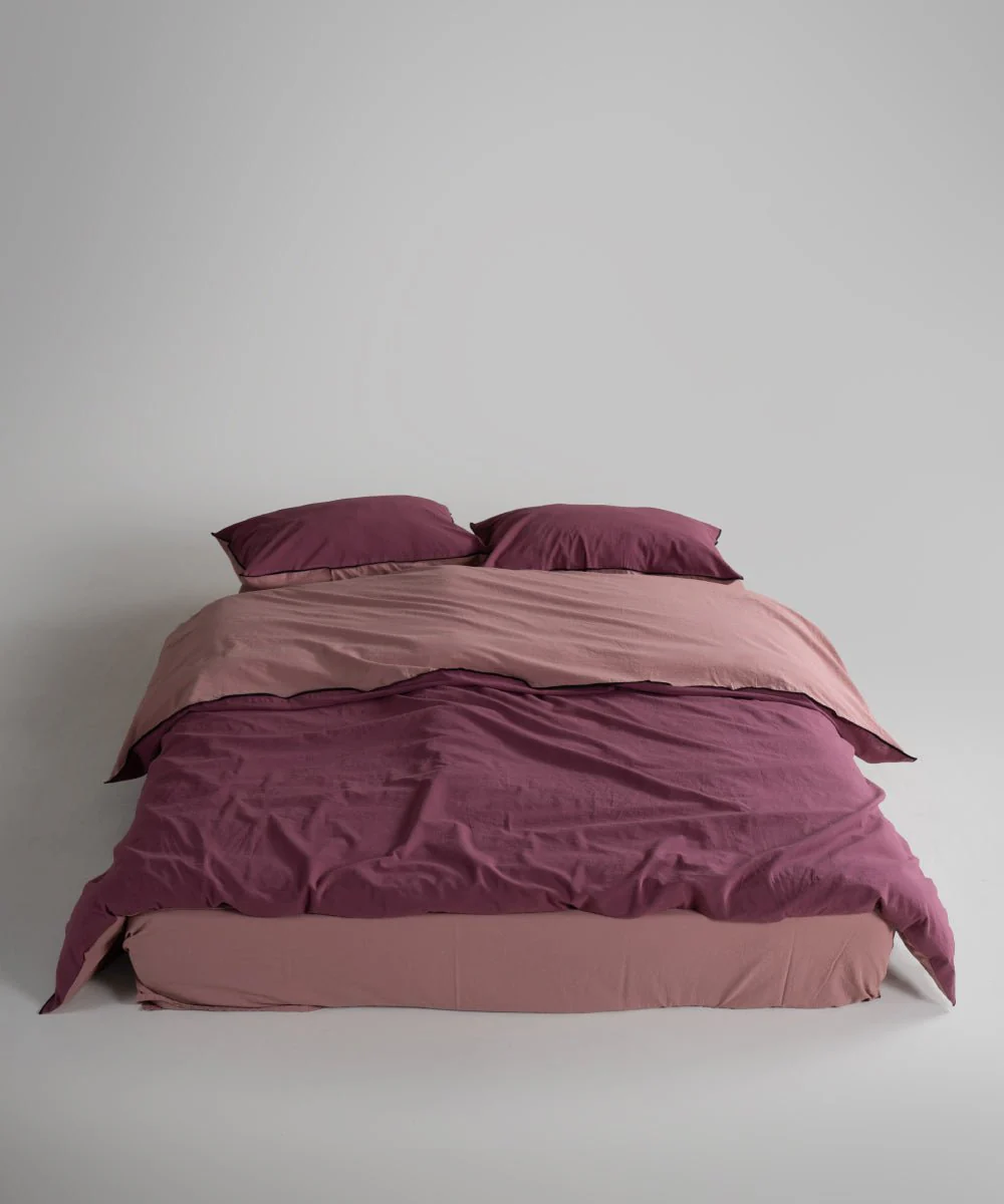 Постільна білизна Stonewashed Essualte 200 × 220 см (євро) Old Rose-Raspberry від Limasso - Зображення 3