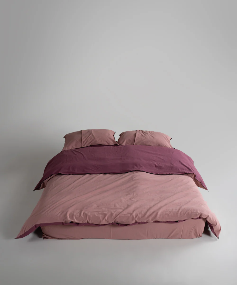 Постільна білизна Stonewashed Essualte 200 × 220 см (євро) Old Rose-Raspberry від Limasso - Зображення 4