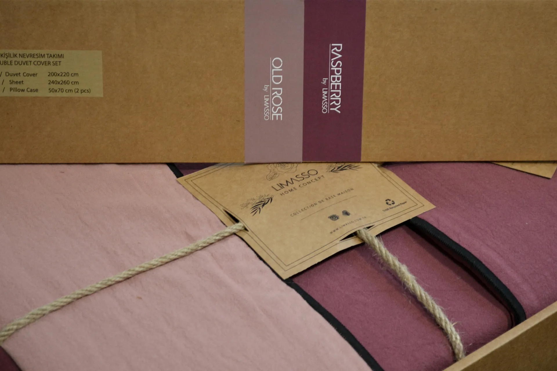 Постільна білизна Stonewashed Essualte 200 × 220 см (євро) Old Rose-Raspberry від Limasso - Зображення 7