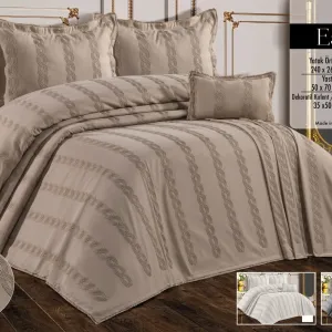 Покривало з бахромою Ester 240 × 260 см (євро) Капучино від Kayra