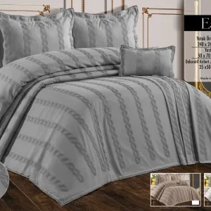 Покривало з бахромою Ester 240 × 260 см (євро) Сірий від Kayra