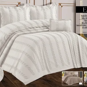 Покривало з бахромою Ester 240 × 260 см (євро) Кремовий від Kayra